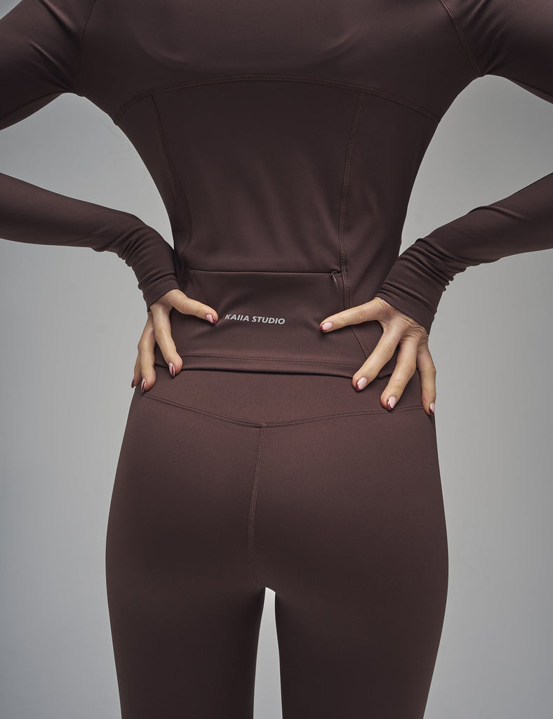 Kaela Activewear Zip Jacket - Taupe main image 1