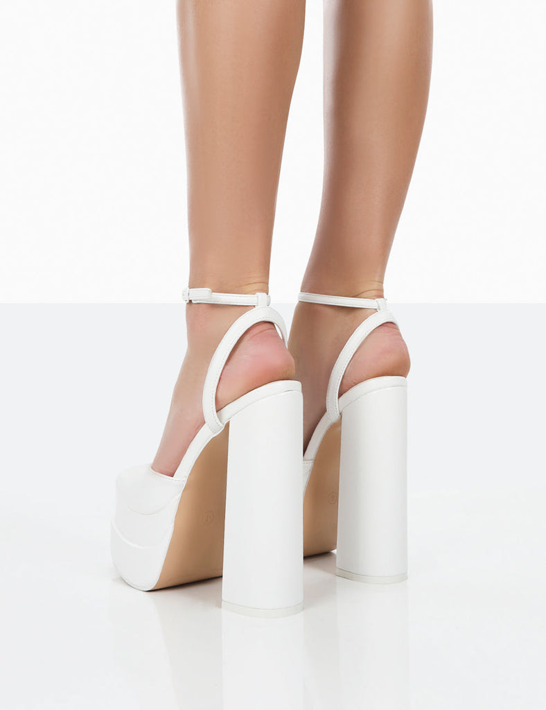 White block heel platform 2024 sandals