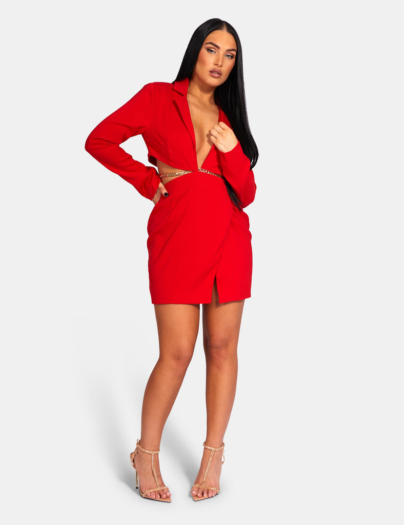 Missguided red outlet blazer dress