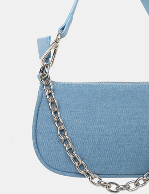 The Leia Light Blue Denim Shoulder Chained Bag