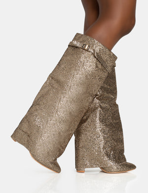 Glitter high knee on sale boots