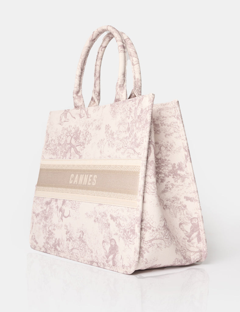 The Cannes Stone Oversized Canvas Tote Bag