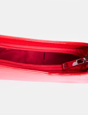 Morgan Red Patent Asymmetric Shoulder Bag