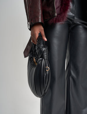 The Emily Black Pleated Bag