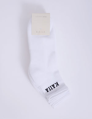 Pack of Three Kaiia Logo Socks White & Black