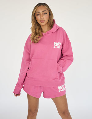 Kaiia Studio Bubble Logo Oversized Hoodie Pink