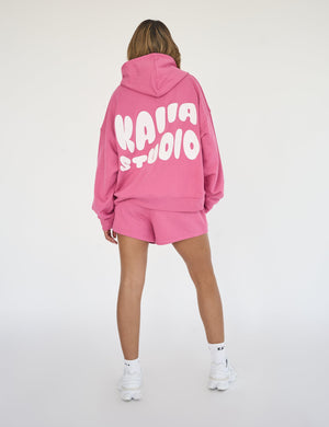 Kaiia Studio Bubble Logo Oversized Hoodie Pink