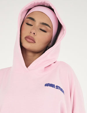 Kaiia Studio Bubble Logo Oversized Hoodie Baby Pink & Blue