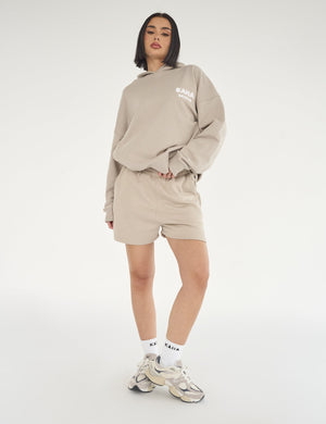 Kaiia Design Bubble Print Oversized Hoodie Stone