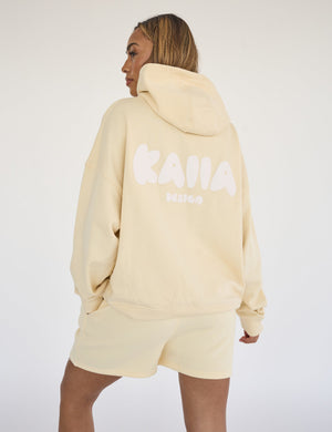 Kaiia Design Bubble Logo Oversized Hoodie Lemon