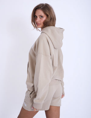 Kaiia Design Embroderied Bubble Print Hoodie Stone