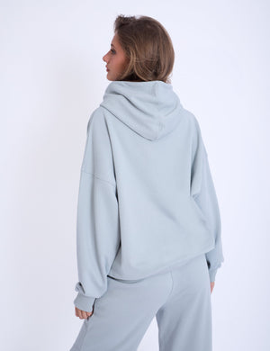 Kaiia Design Embroderied Bubble Print Hoodie Foam Blue