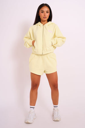 Kaiia Studio Bubble Logo Zip Through Hoodie Yellow