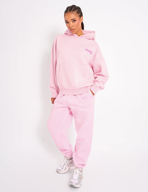 Kaiia Star Graphic Oversized Hoodie Baby Pink