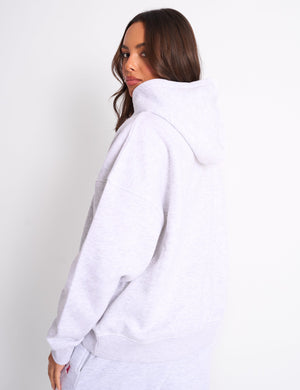 Kaiia Sport Oversized Hoodie Grey Marl & Red