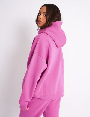 Kaiia Slogan Oversized Hoodie Bubblegum Pink