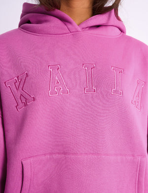 Kaiia Slogan Oversized Hoodie Bubblegum Pink