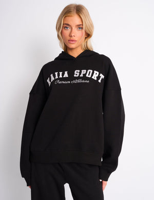 Kaiia Sport Oversized Hoodie Black & White