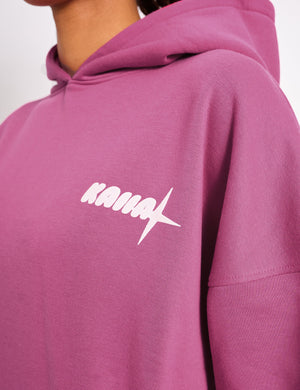 Kaiia Star Graphic Oversized Hoodie Hot Pink