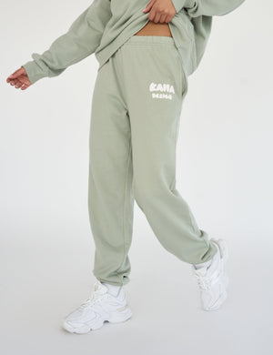 Kaiia Design Bubble Logo Cuffed Joggers Sage Green