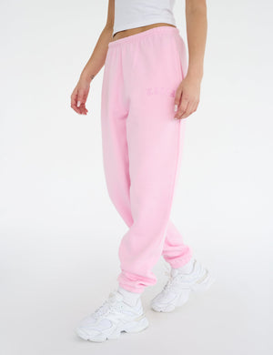 Kaiia Logo Cuffed Joggers Baby Pink