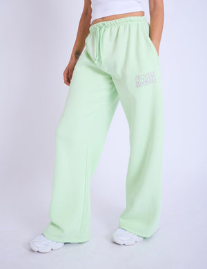 Kaiia Studio Bubble Logo Wide Leg Joggers Lime & Lilac