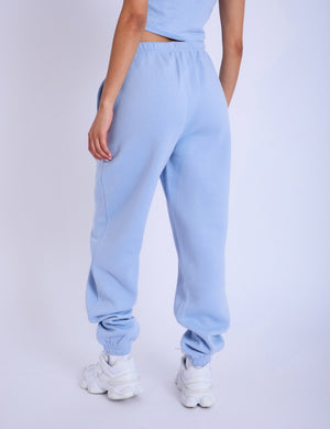 Kaiia Logo Cuffed Joggers Light Blue