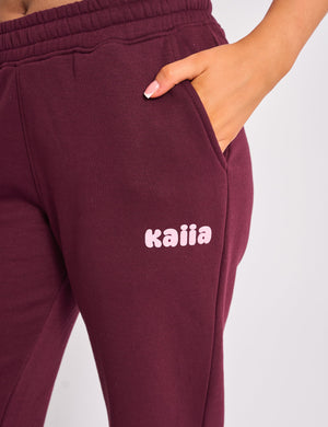 Kaiia Wide Leg Joggers Plum & Pink