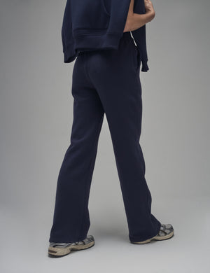 Kaiia Logo Wide Leg Sweat Pants Navy