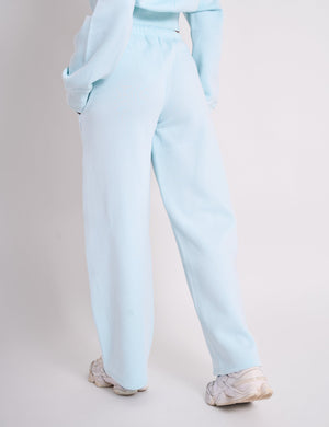 Kaiia Logo Wide Leg Joggers Light Blue