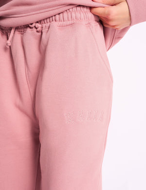 Kaiia Logo Wide Leg Jogger Blusher