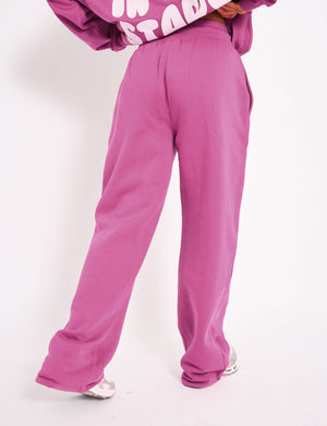 Kaiia Star Wide Leg Joggers Hot Pink