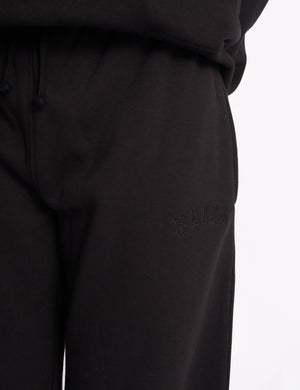 Kaiia Logo Wide Leg Joggers Black