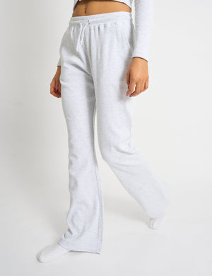 Kaiia Waffle Wide Leg Joggers Grey Melange