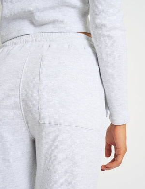 Kaiia Waffle Wide Leg Joggers Grey Melange