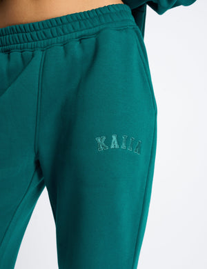 Kaiia Logo Wide Leg Joggers Teal