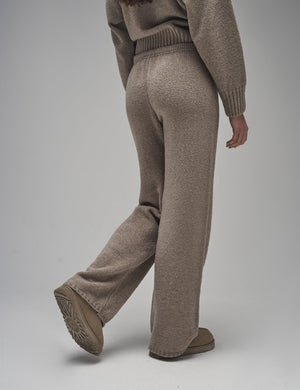 Kaiia Knit Wide Leg Trousers Taupe