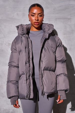 Kaiia Studio Oversized Puffer Coat Grey