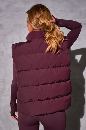 Kaiia Studio Padded Gilet Deep Burgundy