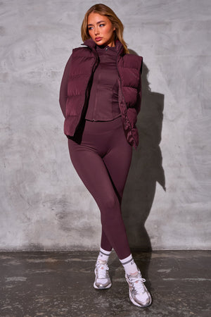 Kaiia Studio Padded Gilet Deep Burgundy