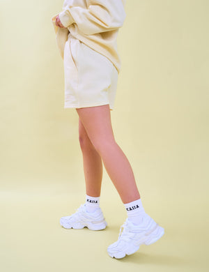 Kaiia Logo Sweat Shorts Lemon