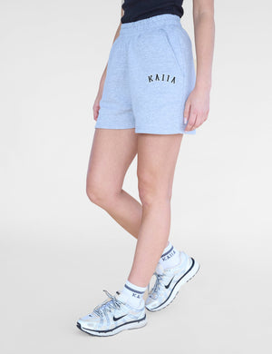 Kaiia Logo Sweat Shorts Grey Marl & Black