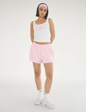 Kaiia Star Bubble Logo Sweat Shorts Baby Pink