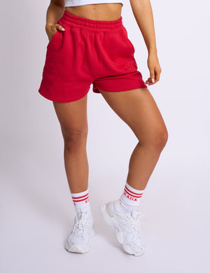 Kaiia Logo Sweat Shorts Red