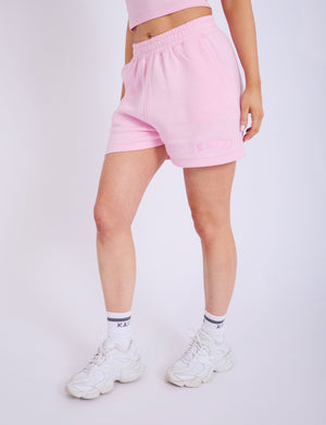 Kaiia Logo Sweat Shorts Baby Pink