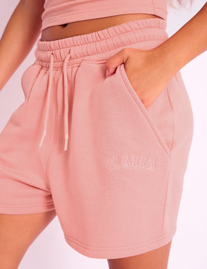 Kaiia Logo Sweat Shorts Coral