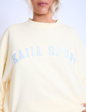 Kaiia Sport Oversized Sweatshirt Lemon & Light Blue