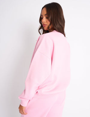 Kaiia Sport Oversized Sweatshirt Pink & Red