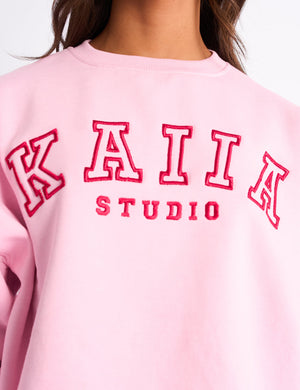 Kaiia Sport Oversized Sweatshirt Pink & Red