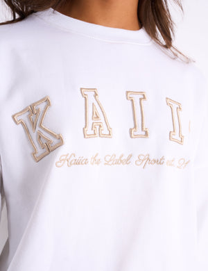 Kaiia Sport Oversized Sweatshirt White & Sand